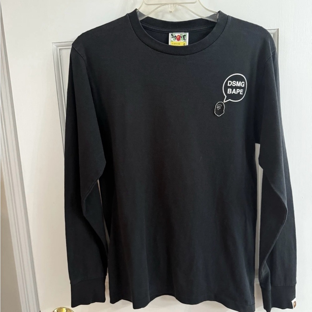 RARE A Bathing Ape With Dover Street Market Ginza Black Long Sleeve Tee. Size S